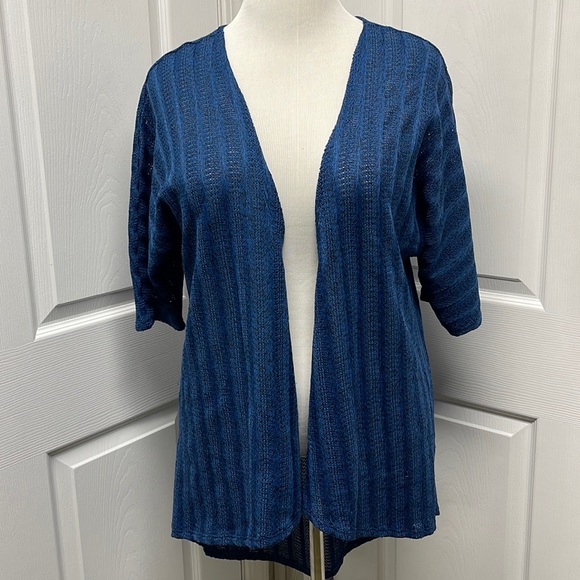 LuLaRoe Sweaters - LuLaRoe Blue Lindsay Open Front Cardigan Small